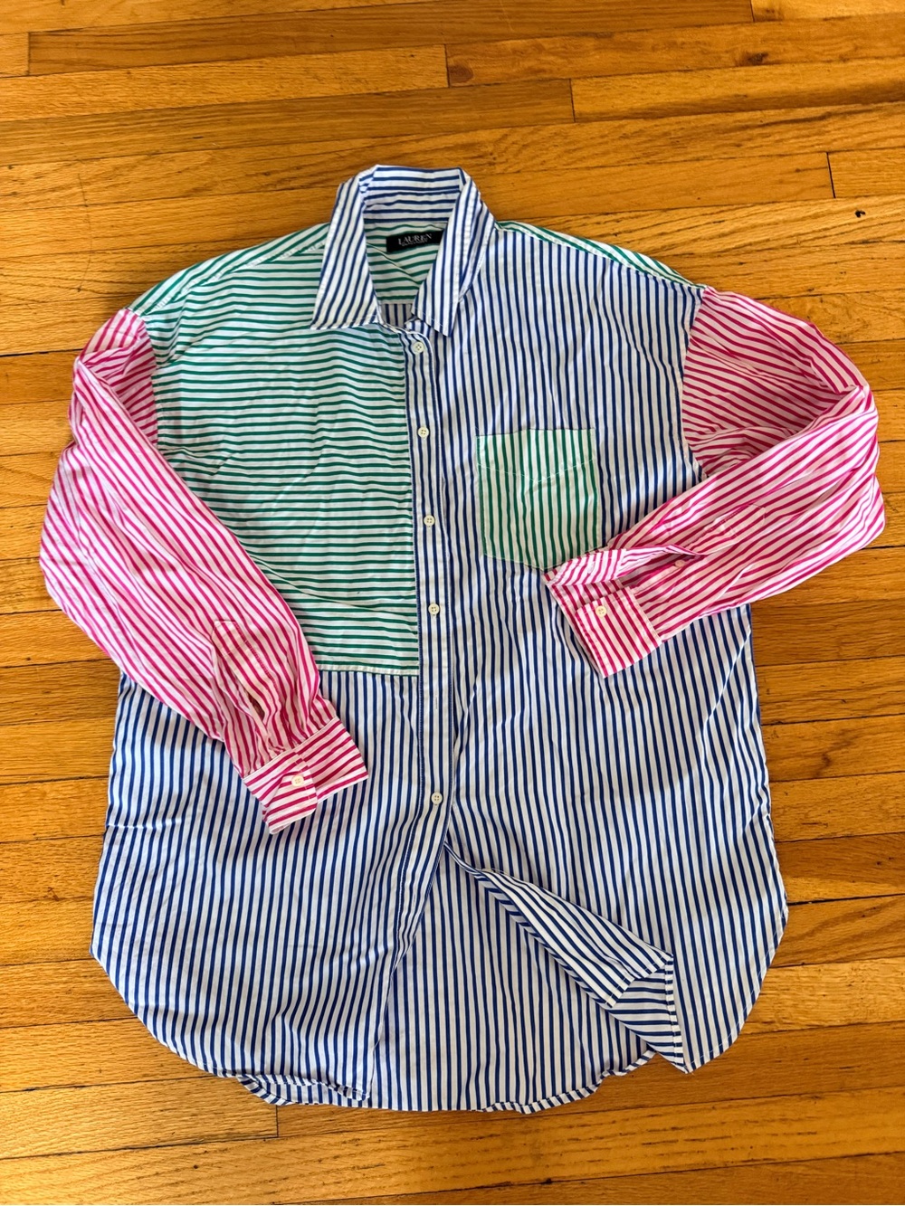 vintage Lauren Ralph Lauren Striped Multi-Color Button-Down Shirt